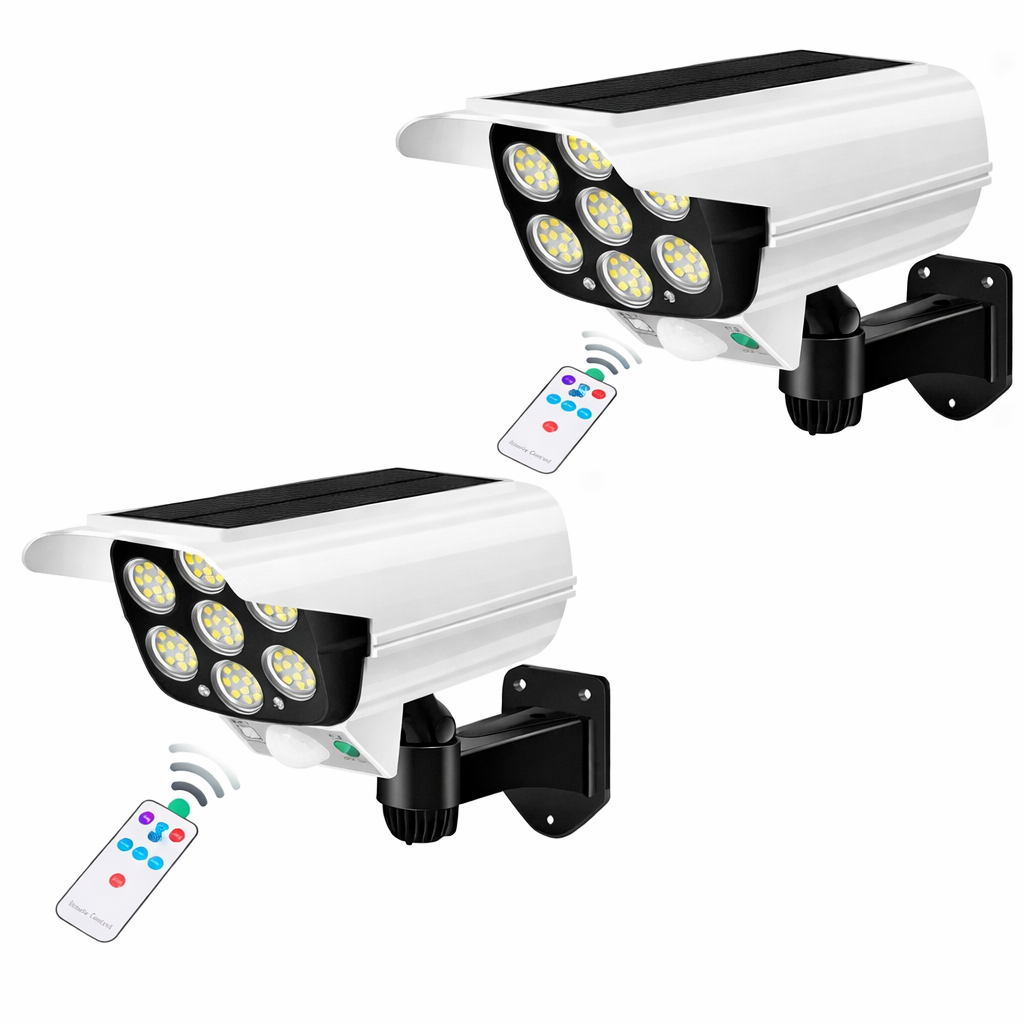 Enhance home security with this solar-powered, motion-activated LED floodlight for outdoor use.
