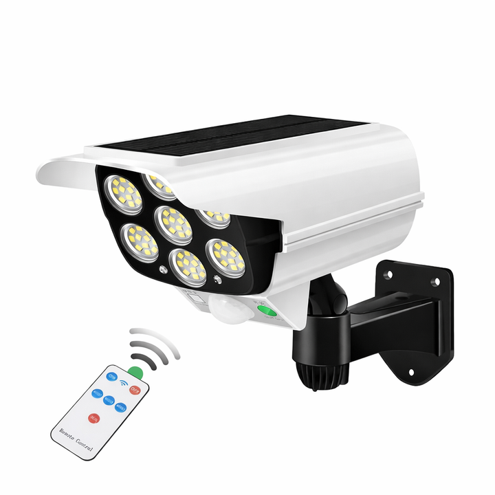 Durable weather-resistant outdoor motion sensor LED light, powered by solar for year-round security.