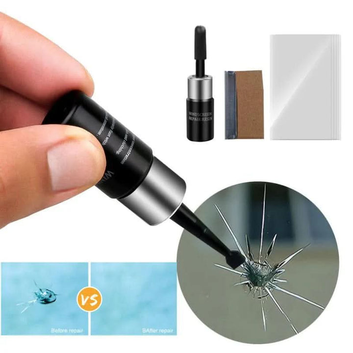 Professional auto glass repair kit for DIY windshield crack and chip repair. Essential automotive tool for car care.