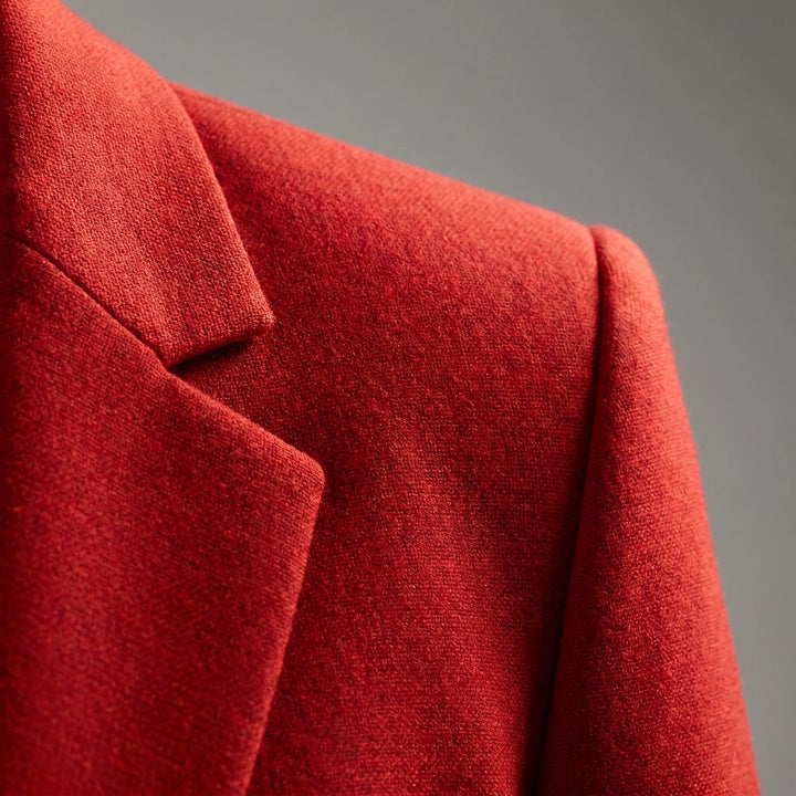 Stylish women's tailored blazer with a single button, ideal for smart casual or elegant professional outfits.