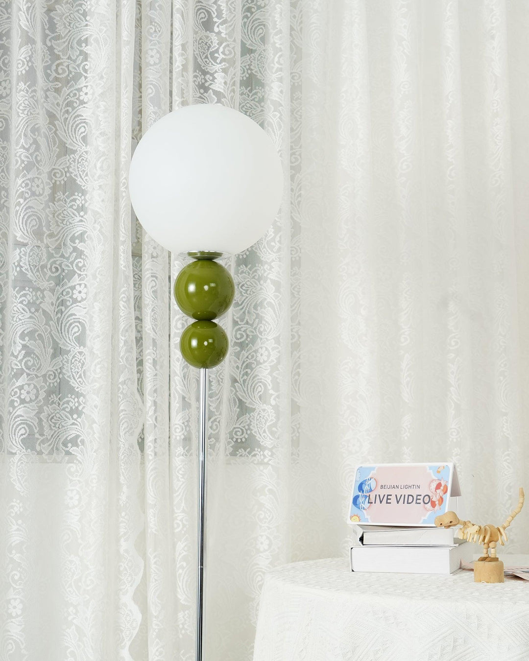 Milky white contemporary floor lamp with metal & glass, perfect for home accent lighting.