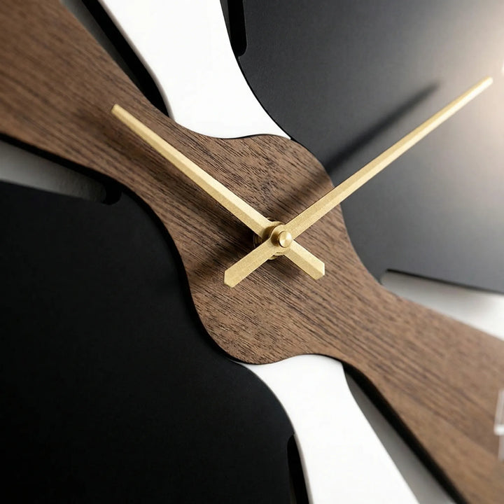 Contemporary round wall clock with a minimalist design, quiet operation for a peaceful home environment.