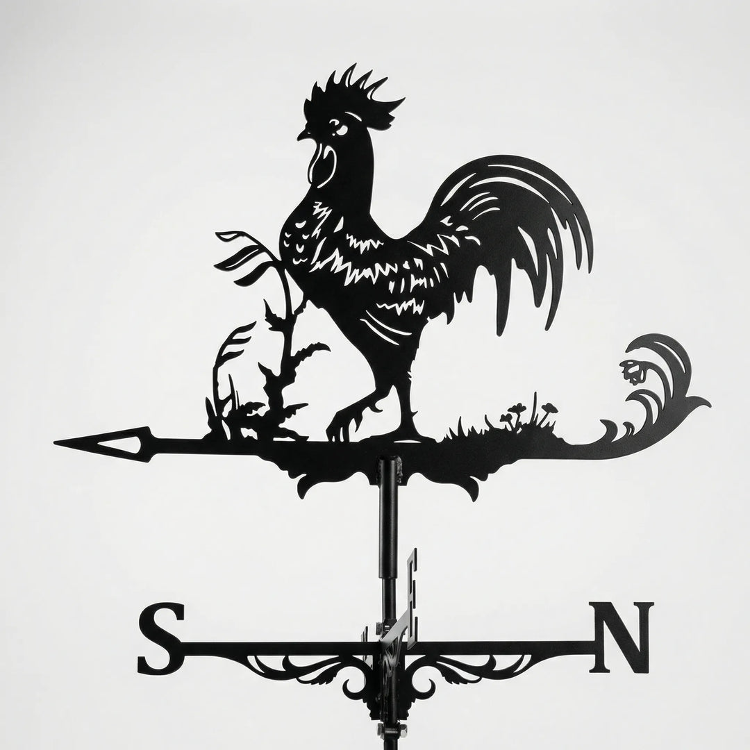 Viking ship weathervane, a unique and decorative garden accent for wind direction.