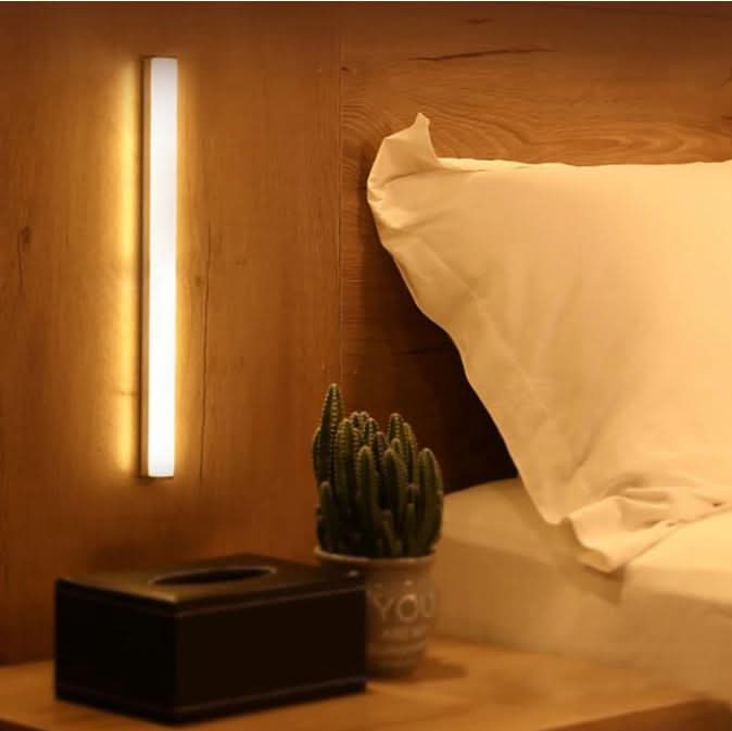 Convenient wireless motion sensor LED strip light, ideal for under cabinet, closet, and kitchen lighting.