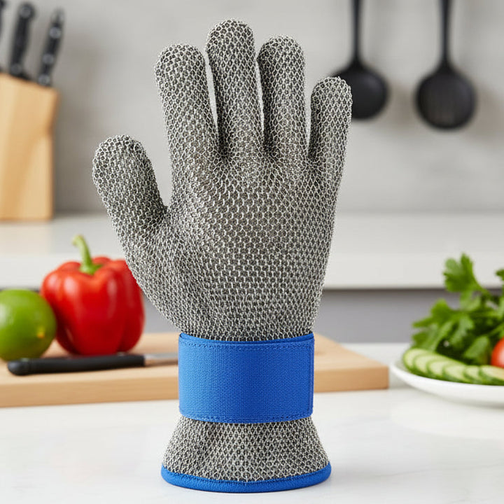 Unisex stainless steel safety gloves, offering maximum cut protection for hands in various work environments.