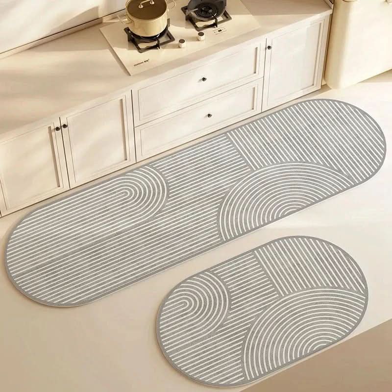 Comfortable kitchen mat with anti-fatigue properties, non-slip and durable for busy kitchens, essential decor.