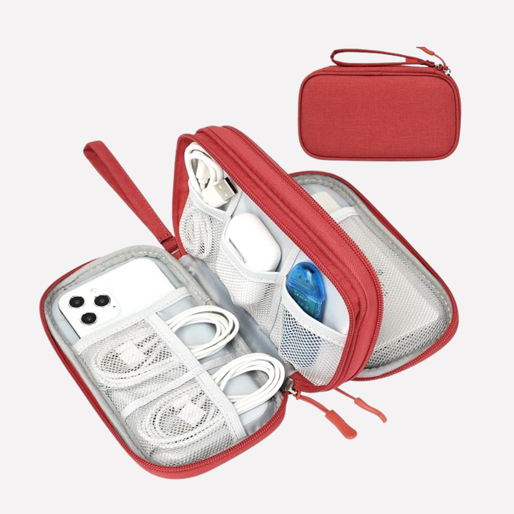 Practical cable management pouch, fits in any travel bag, keeps cords neat.