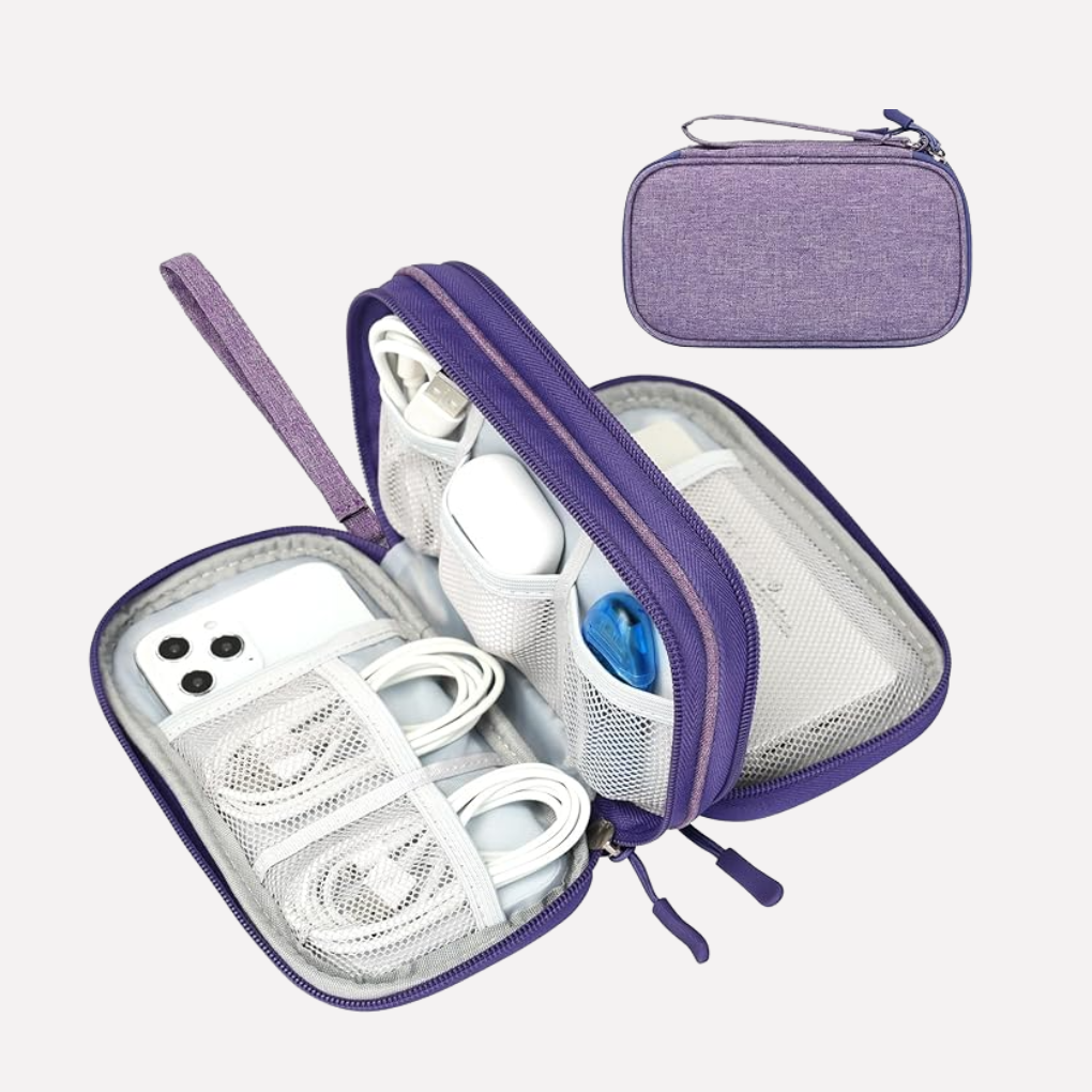 Smart cord organizer zipper pouch for all your digital accessories.