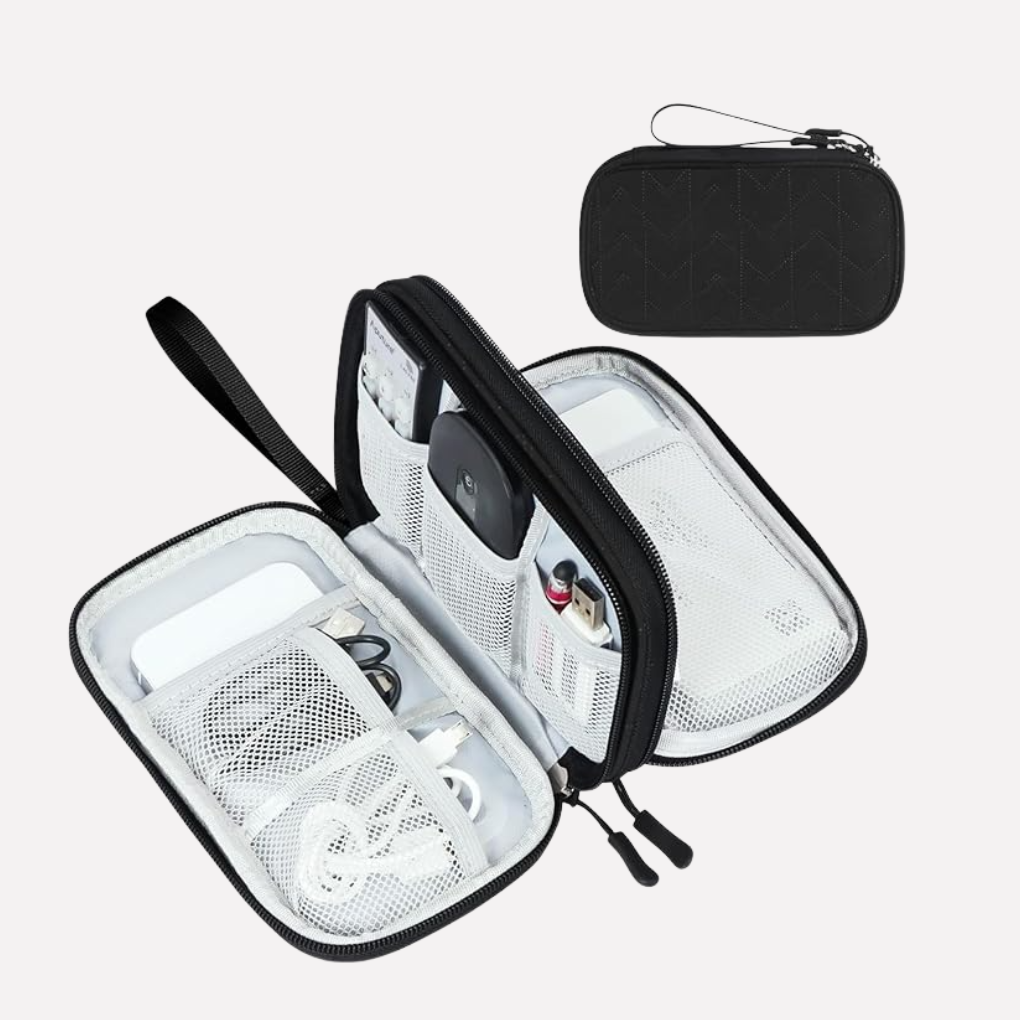 Efficient gadget storage solution, a portable tech accessories case.