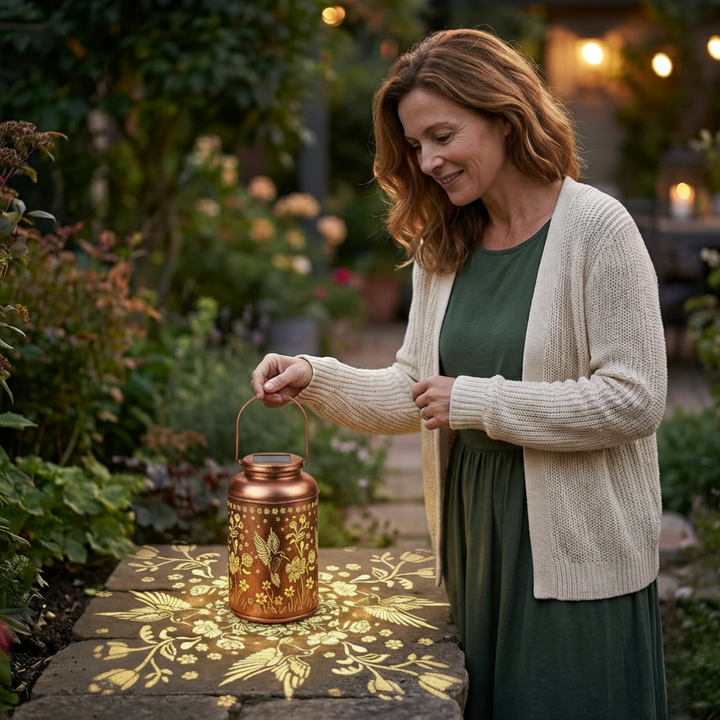 Weather-resistant solar garden light, perfect for patio and outdoor landscape decor.