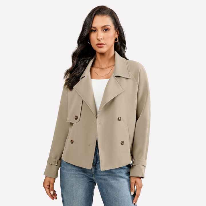 Women's classic camel blazer jacket. Perfect for versatile business wear or smart casual office style.