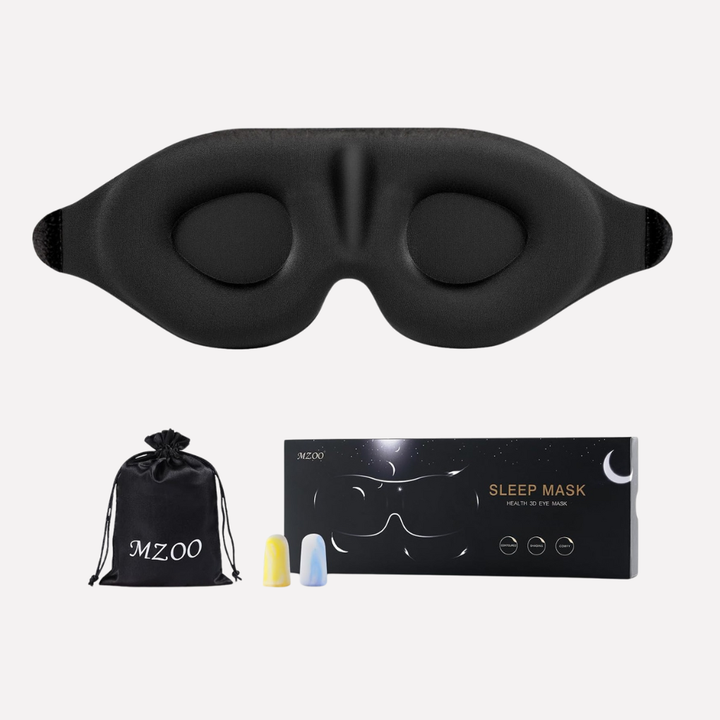Unisex 3D contoured sleep eye mask for deep rest, featuring light-blocking design and comfortable memory foam.