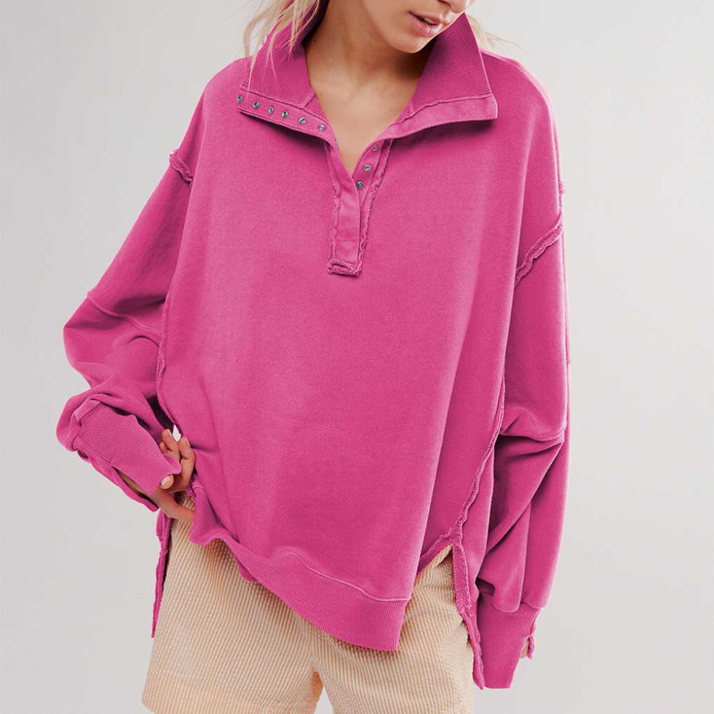 Versatile women's oversized pullover sweater for casual layering or comfortable everyday wear. Relaxed fit.