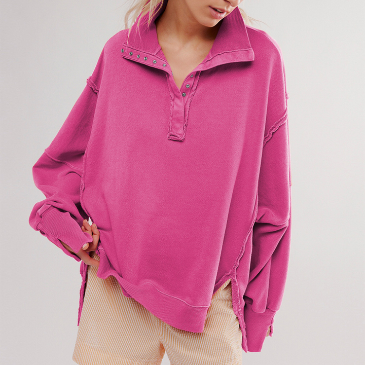Versatile women's oversized pullover sweater for casual layering or comfortable everyday wear. Relaxed fit.