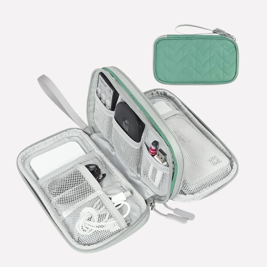 Organized tech pouch, perfect for managing cables and travel essentials.