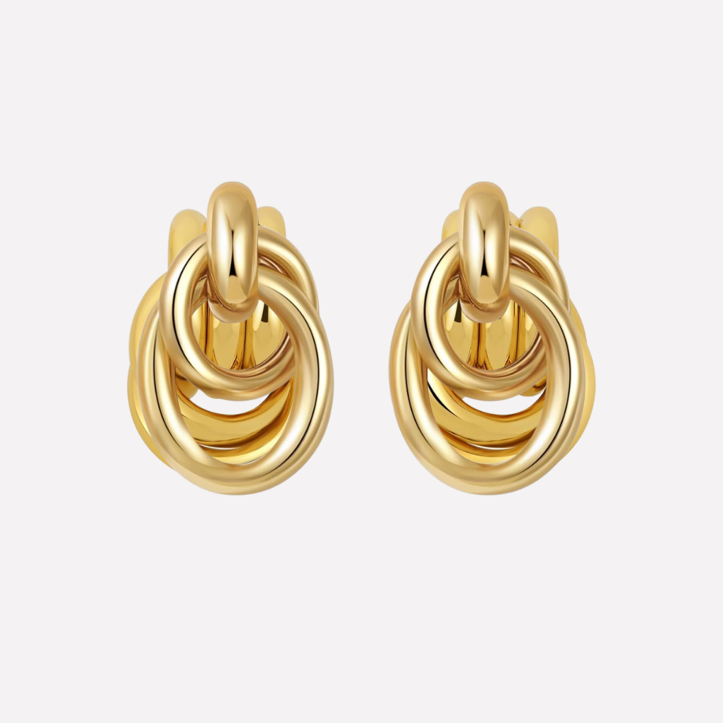 Chic women's knot drop earrings, offering both gold and silver tone options.