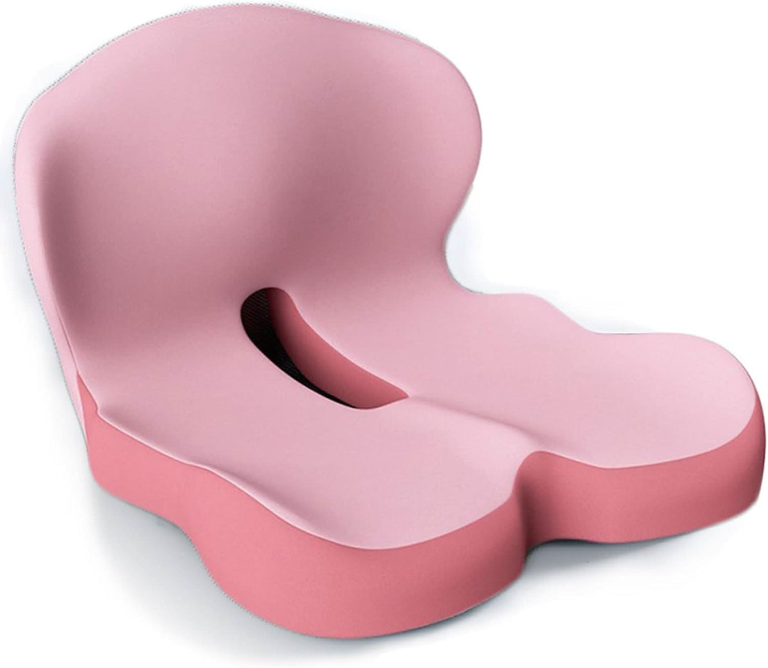 Memory foam seat cushion with washable cover, perfect for office chair, car seat, or home office desk.