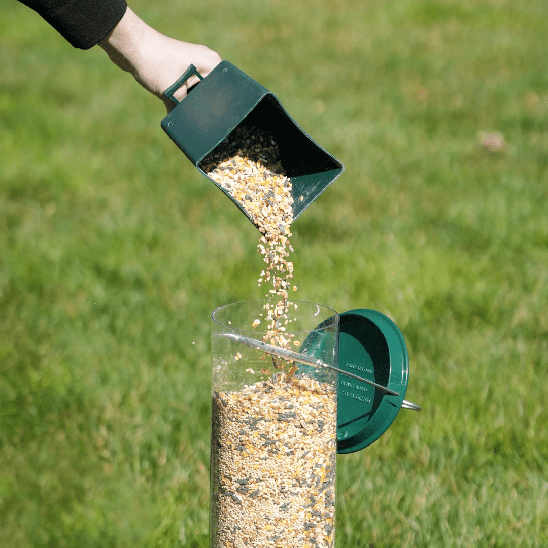 Weatherproof birdhouse with secure squirrel-proof design & multiple feeding stations for various wild birds.