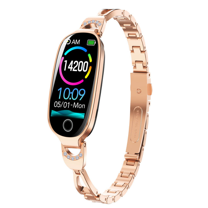 Women's Waterproof Smart Fitness Bracelet with HR & BP Monitor
