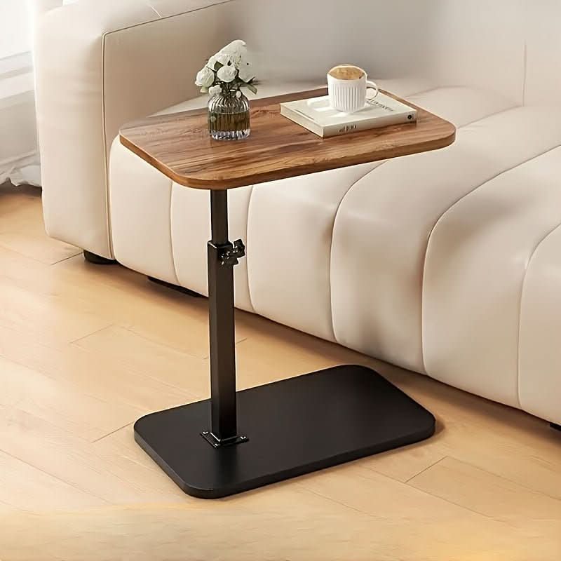 Height adjustable couch side table, sleek modern design. Perfect small portable table for living room or bedroom.