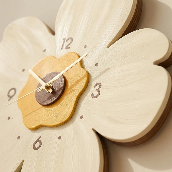 Elegant floral design wall clock, a charming and decorative silent clock for any home decor style.