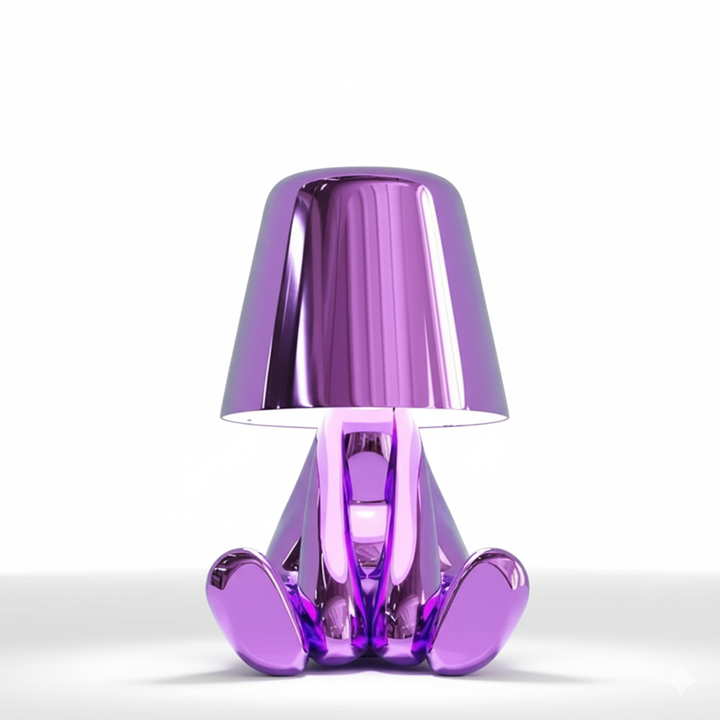 Elegant Metallic Thinker Design Table Lamp