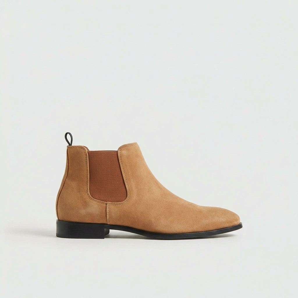 Deep blue men's Chelsea boots. Elevate your everyday style with these versatile & comfortable slip-ons.