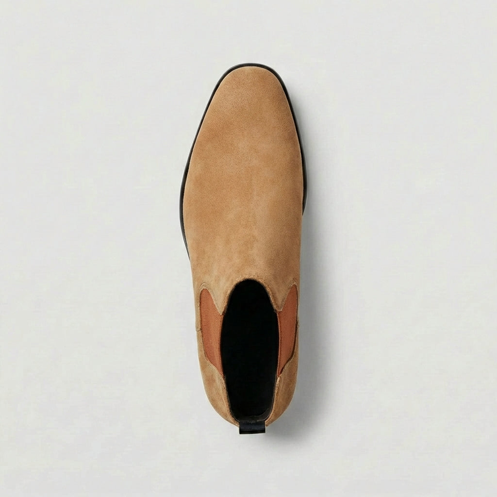 Brown comfortable Chelsea boots for men, perfect versatile footwear for stylish everyday outfits.