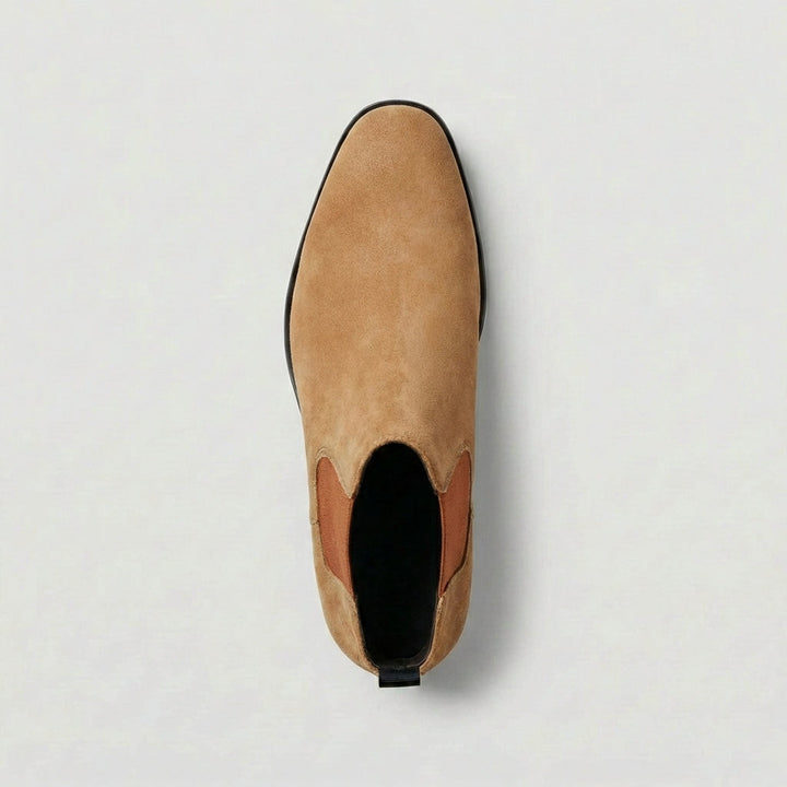 Brown comfortable Chelsea boots for men, perfect versatile footwear for stylish everyday outfits.