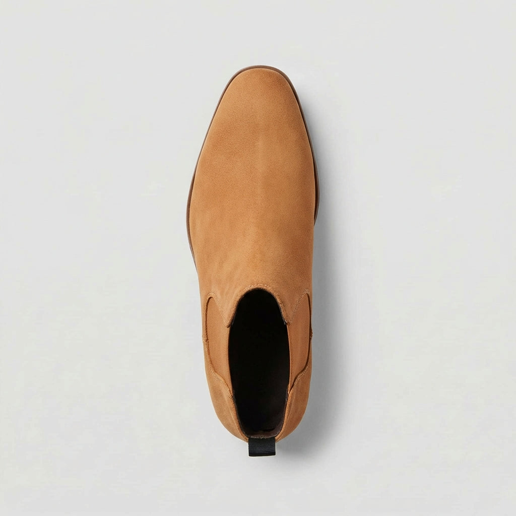 Everyday black Chelsea boots for men. Stylish and versatile slip-on footwear, perfect for comfort.
