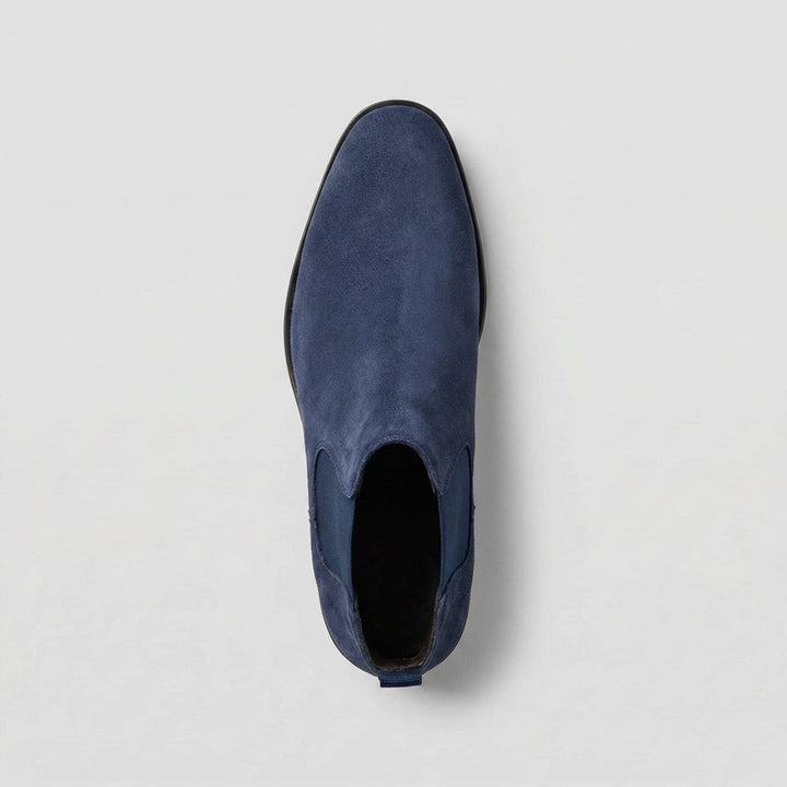 Men's blue Chelsea boots. Versatile, comfortable, and stylish slip-on footwear for everyday elegance.
