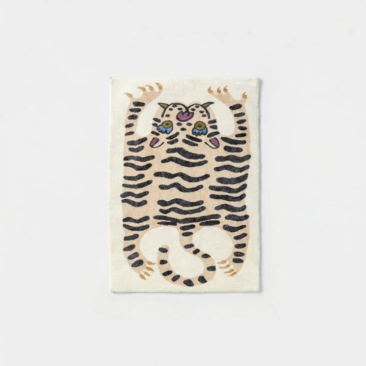 Kids' room tiger rug, washable and durable, adding a playful and vibrant touch to the space.