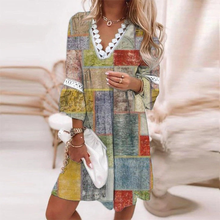 Flowy women's boho summer dress with a relaxed fit and elegant crochet for effortless comfort on warm days.