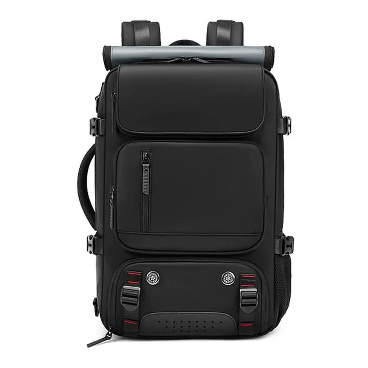 Adventure-ready waterproof travel backpack with USB charging, ideal for hiking, camping & international trips.