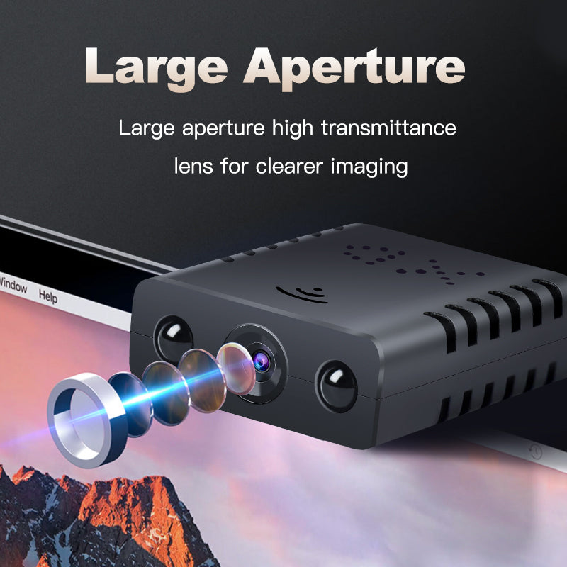 Wireless 1080P HD indoor security camera with night vision, perfect for pet camera or nanny cam.