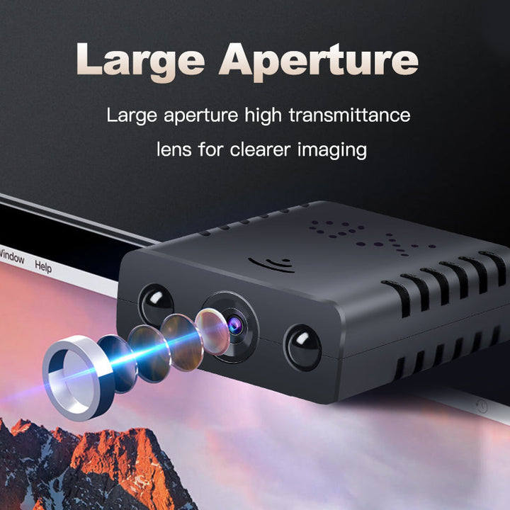 Wireless 1080P HD indoor security camera with night vision, perfect for pet camera or nanny cam.