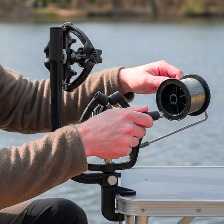 Unisex fishing line spooler, a versatile fishing gear accessory for quick and easy reel setup and winding.