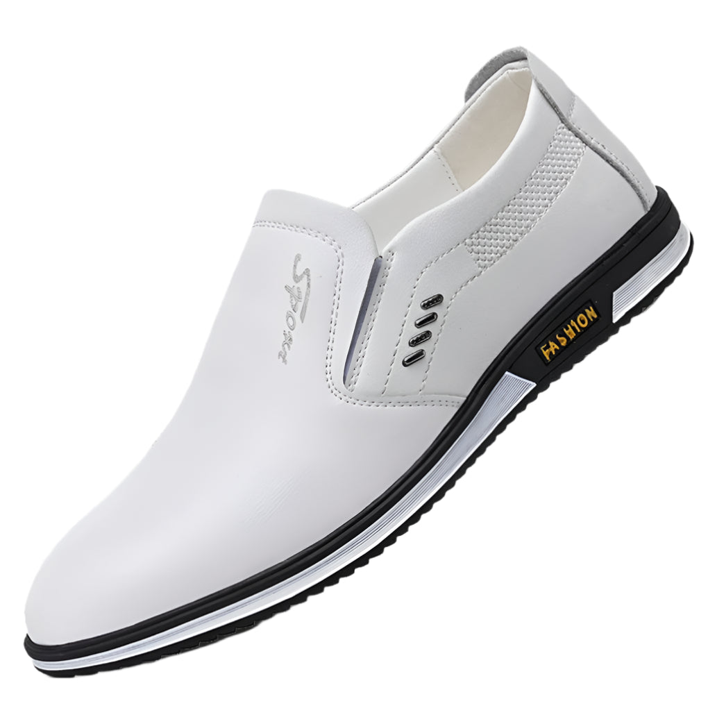 Men's elegant black leather lace-up oxford dress shoes, versatile for formal and casual occasions. Comfortable footwear.