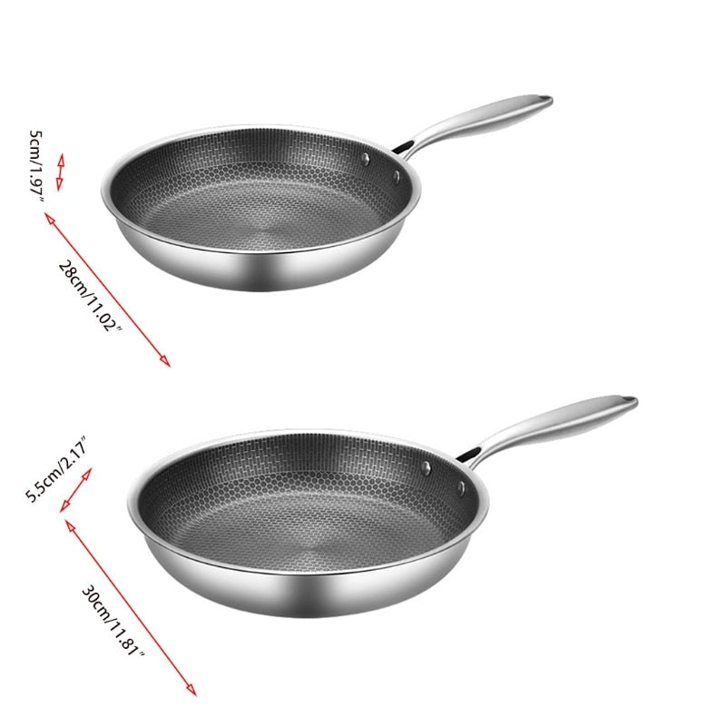 Built to last: durable stainless steel skillet with textured non-stick surface. Induction-ready frying pan.