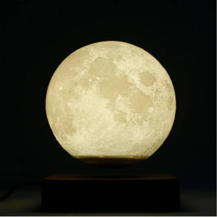 Unique levitating moon lamp gift: modern LED night light & futuristic home decor for any room.