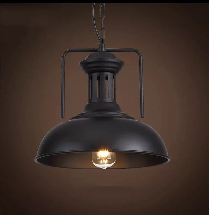 Decorative iron hanging lamp, rustic style, perfect for living room or entryway.