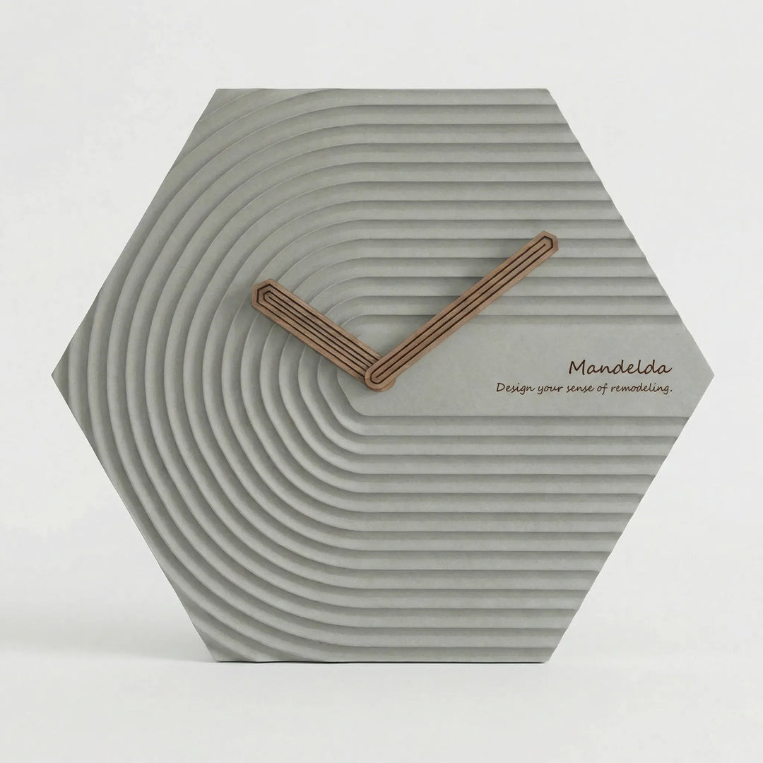 Modern accent hexagonal silent clock, a unique geometric statement piece for your wall.