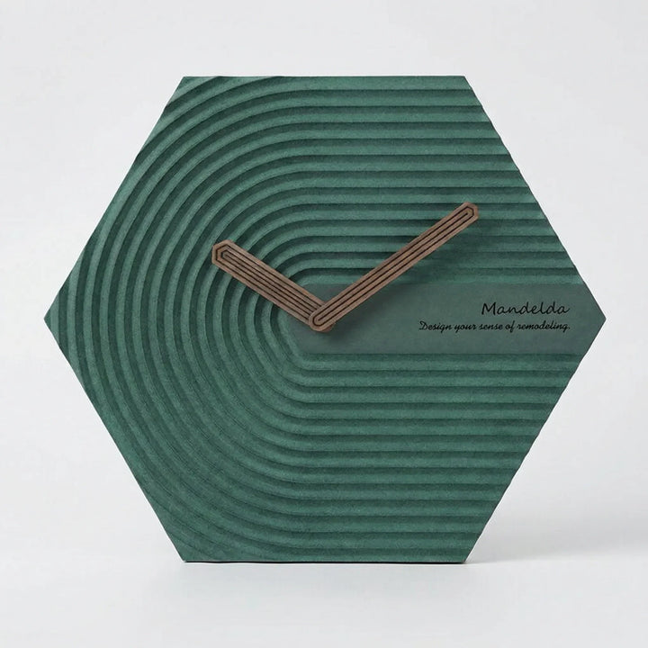 Geometric hexagonal silent wall clock, adds a modern touch to any home or office space.