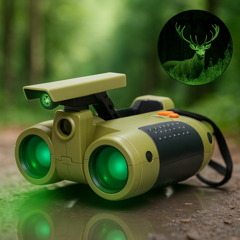 Kids' night vision binoculars, lightweight adventure gear for outdoor exploration & observation.