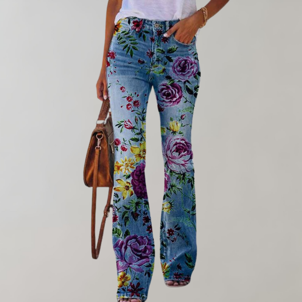 New women's retro flare pants, high-rise and wide-leg design for a comfy, stylish, and all-season fashion statement.