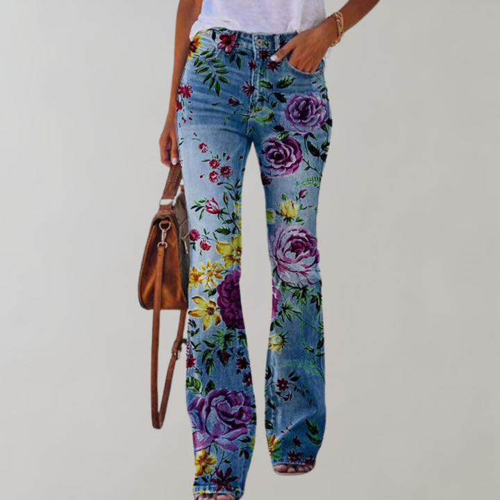 New women's retro flare pants, high-rise and wide-leg design for a comfy, stylish, and all-season fashion statement.