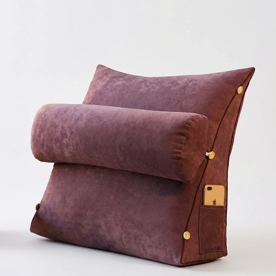 Cozy reading pillow offering excellent bed support, neck support, & back support for lounge and relaxation.