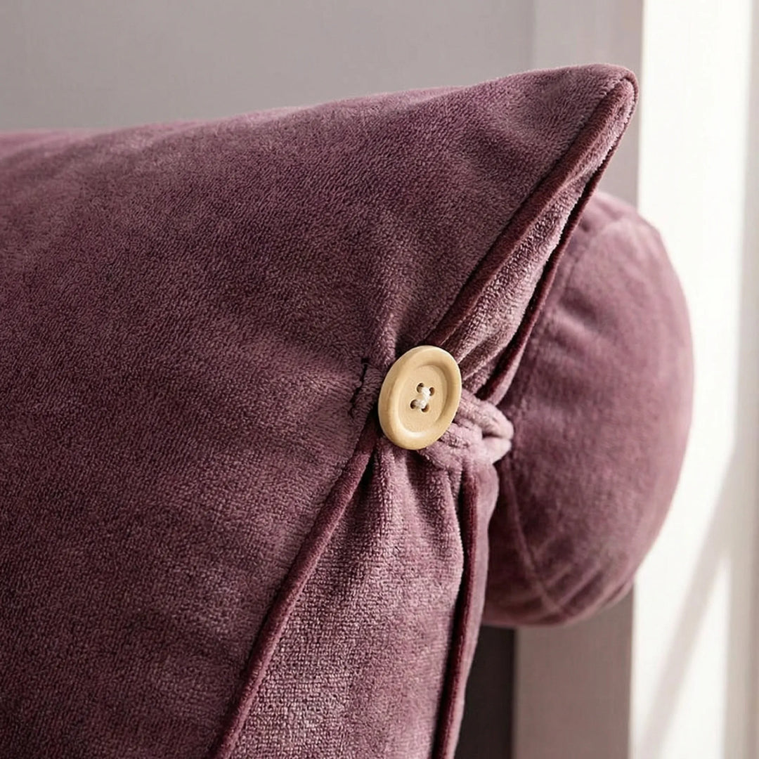 Soft, plush wedge pillow, ideal for home comfort, creating a cozy nook for reading or lounging.