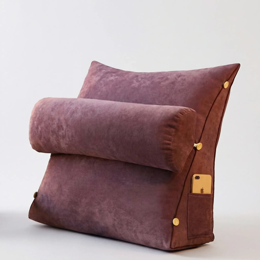Versatile backrest pillow, perfect as a lounge pillow or bed support for comfortable reading & relaxation.