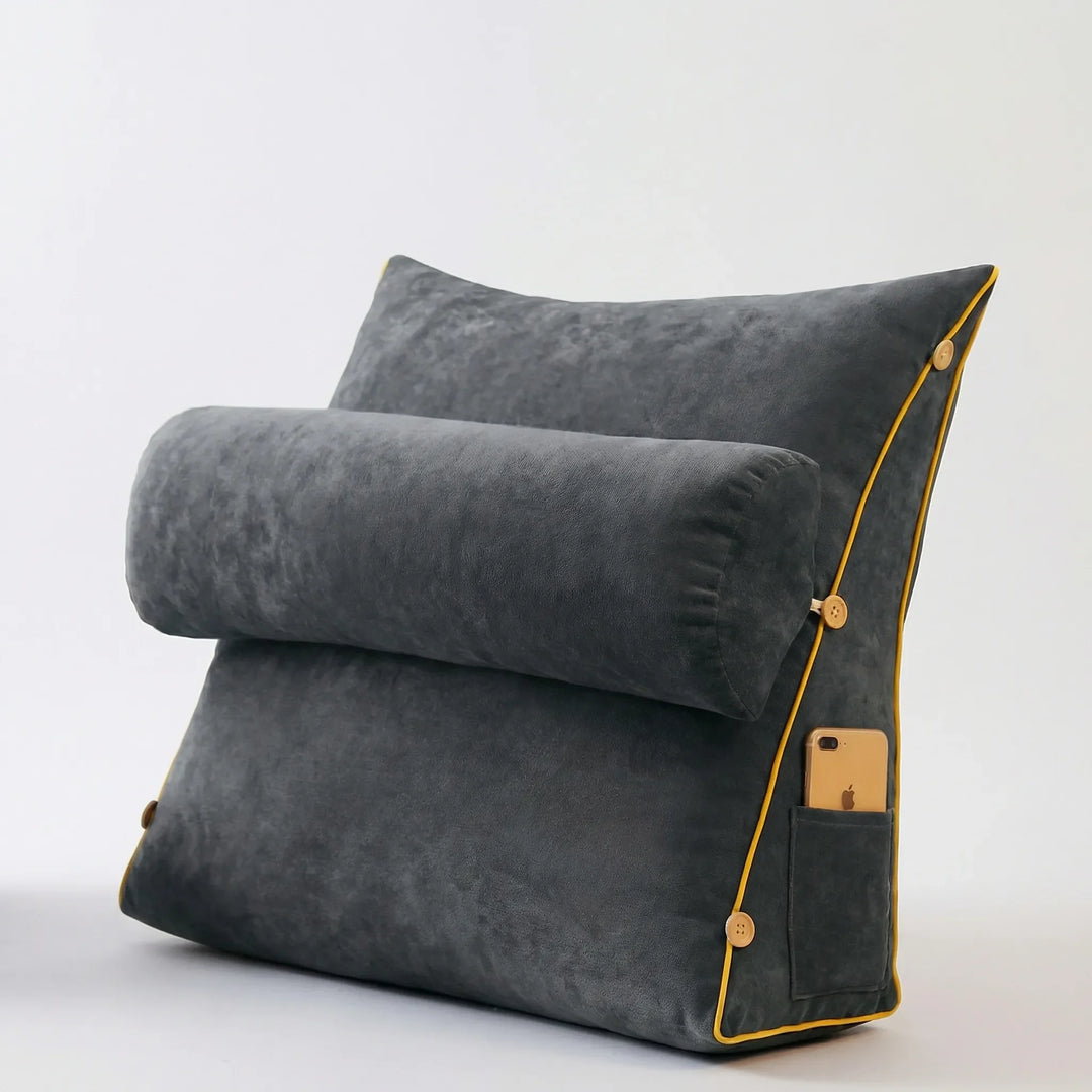 Luxurious plush reading pillow with a wedge design, ensuring optimal comfort & support for any activity.